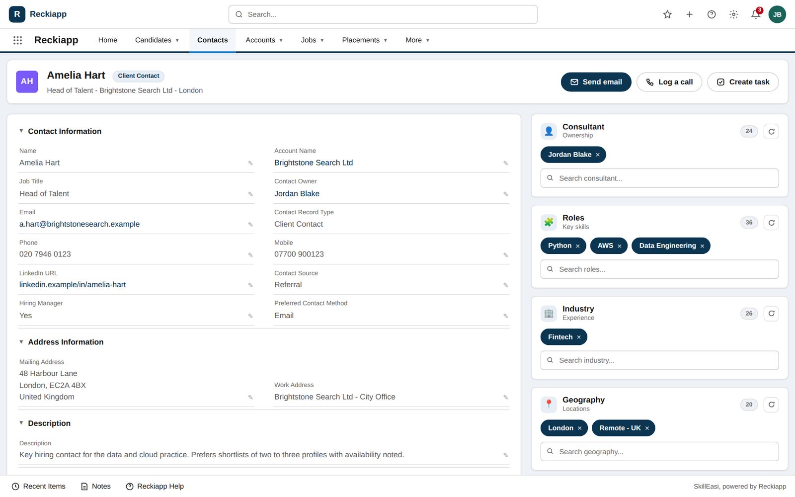 Coding panels on a contact record